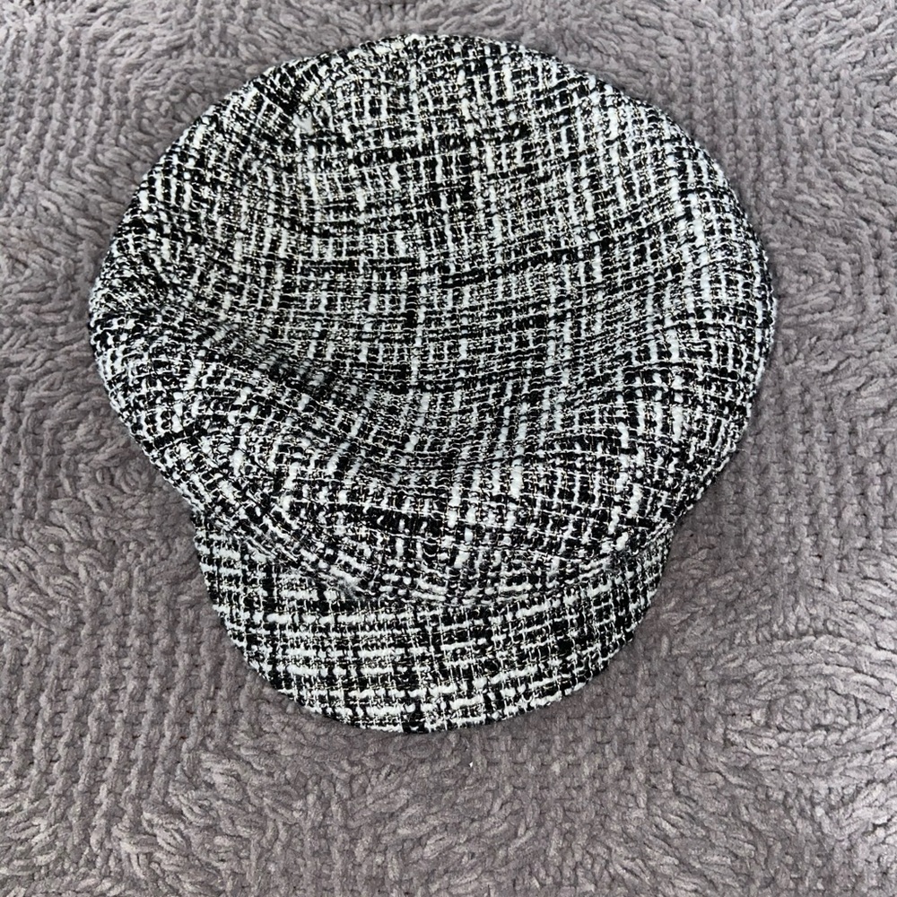 Trendy black and white hat